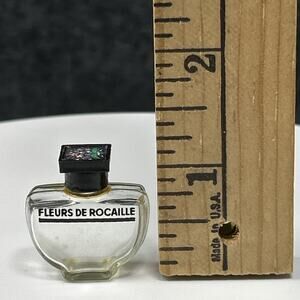 Vtg CARON Fleurs de Rocaille Mini Glass Perfume Bottle Old & Empty Vanity Decor